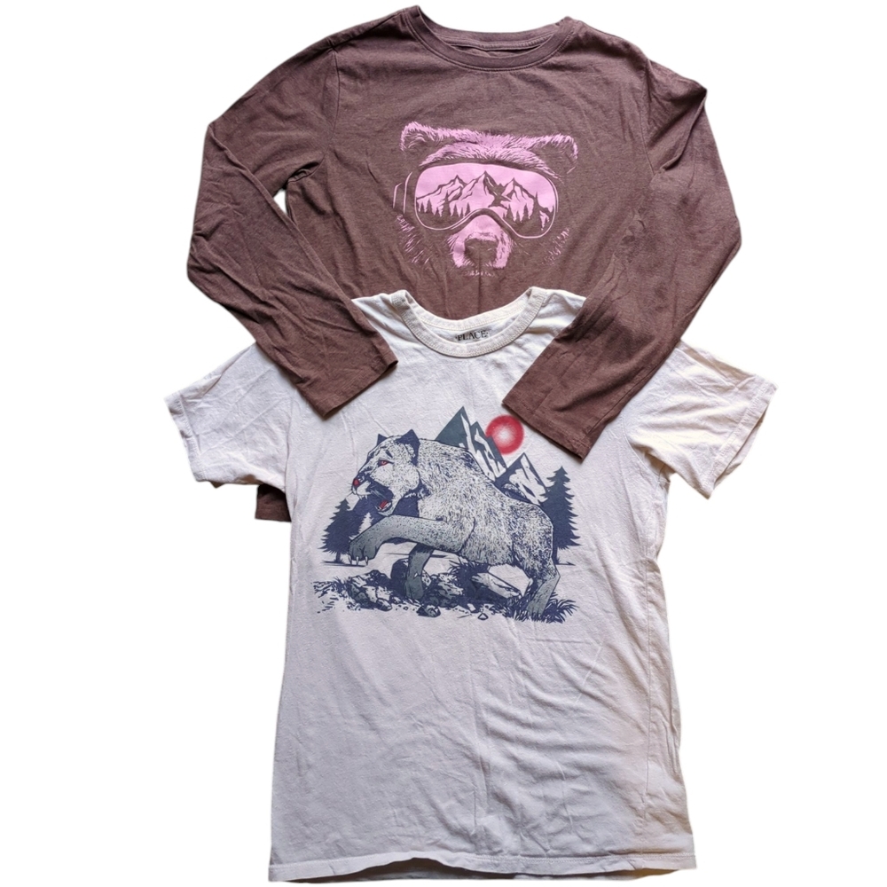 Nature Lover Bundle: 2 Tees, Children's Place & Cat & Jack, XL 16, Animals, Bear